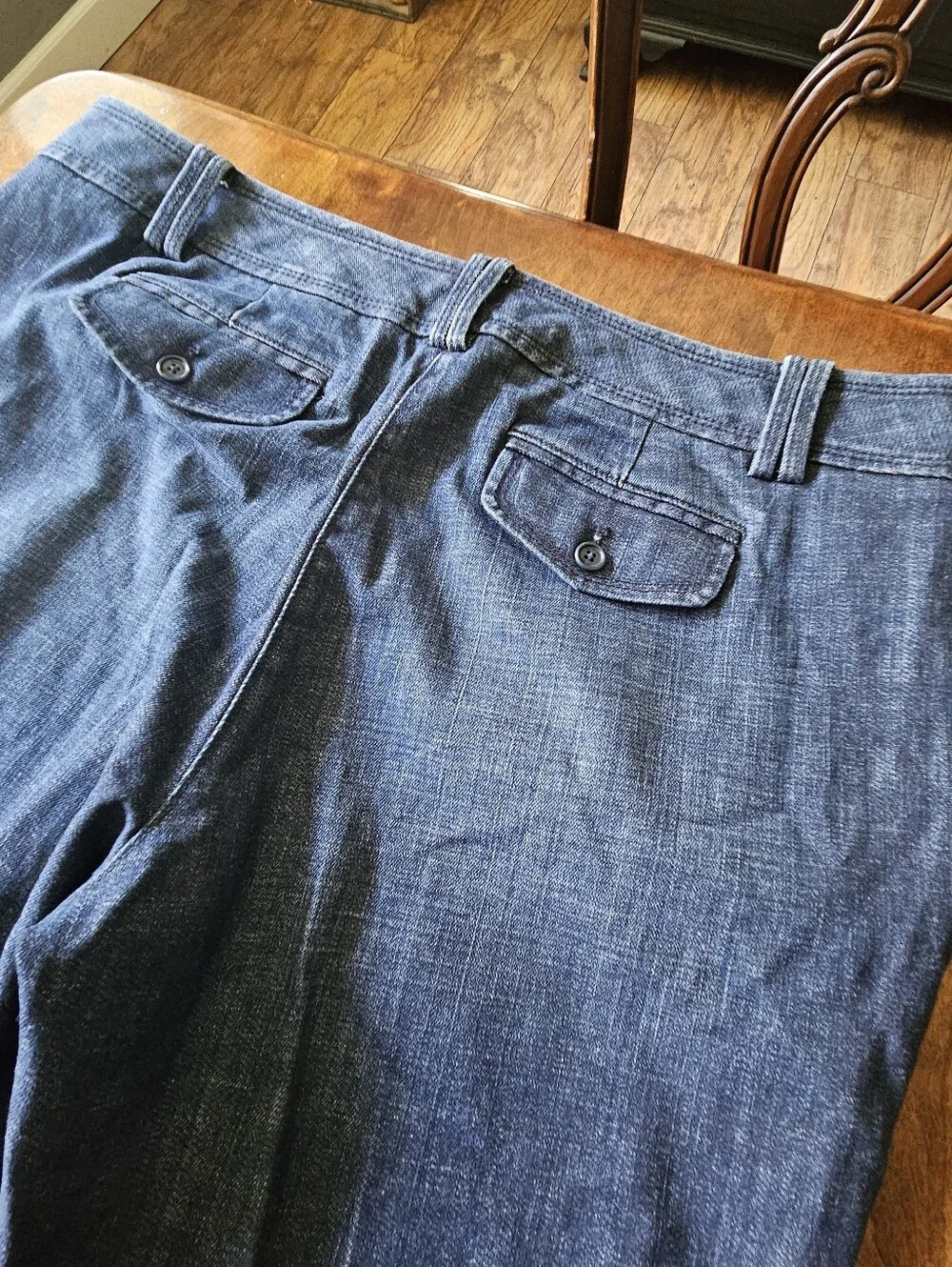 Talbots 18W Wide Leg Trouser Jeans NWT Dark Wash Cotton Blend